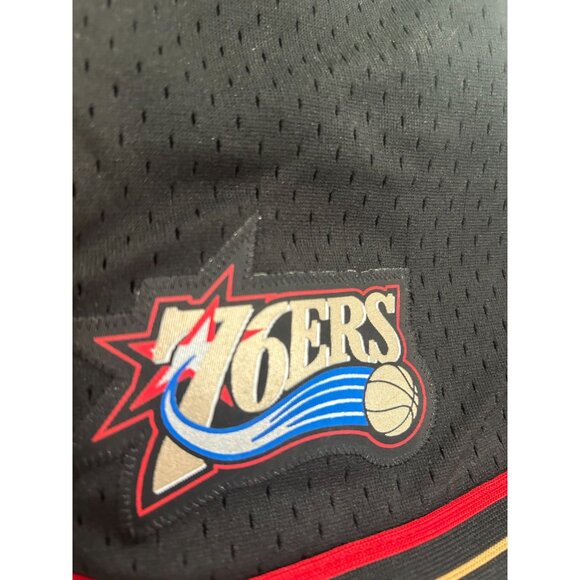 NWT Womens XL 76ers Black Shorts Mitchell & Ness X Hardwood Classics MSRP $80 - Picture 3 of 7
